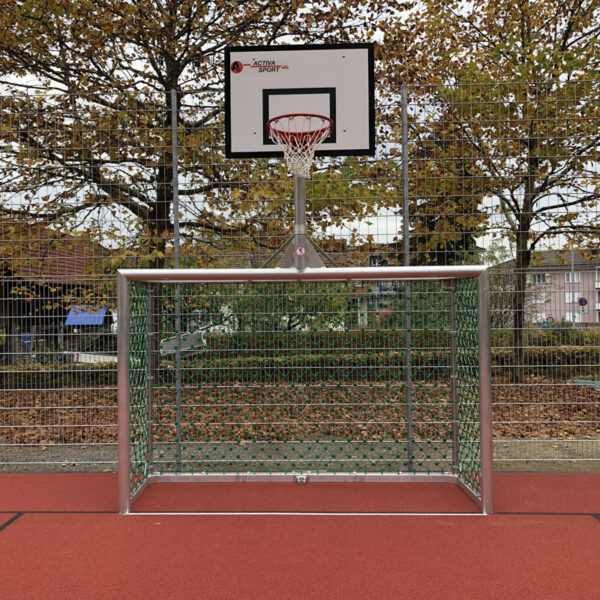 But de football sauvage avec support de basketball 3 x 2 m
